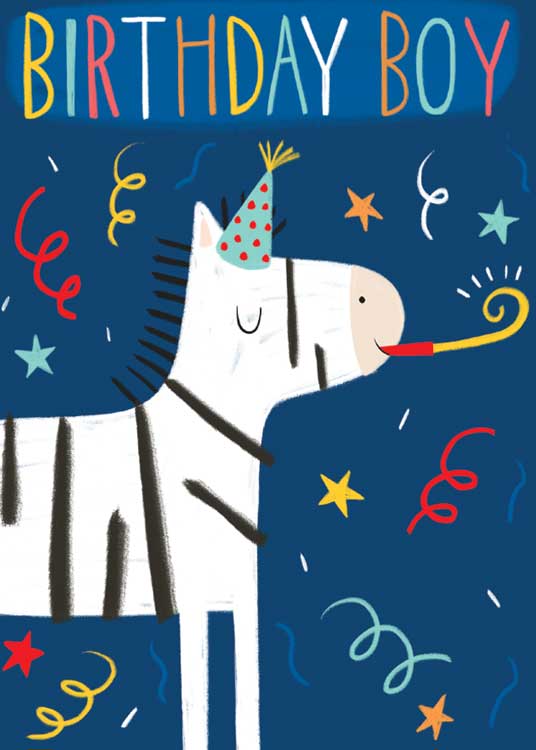  Birthday Note Card - Zebra - Foil、mySite、ghnorth