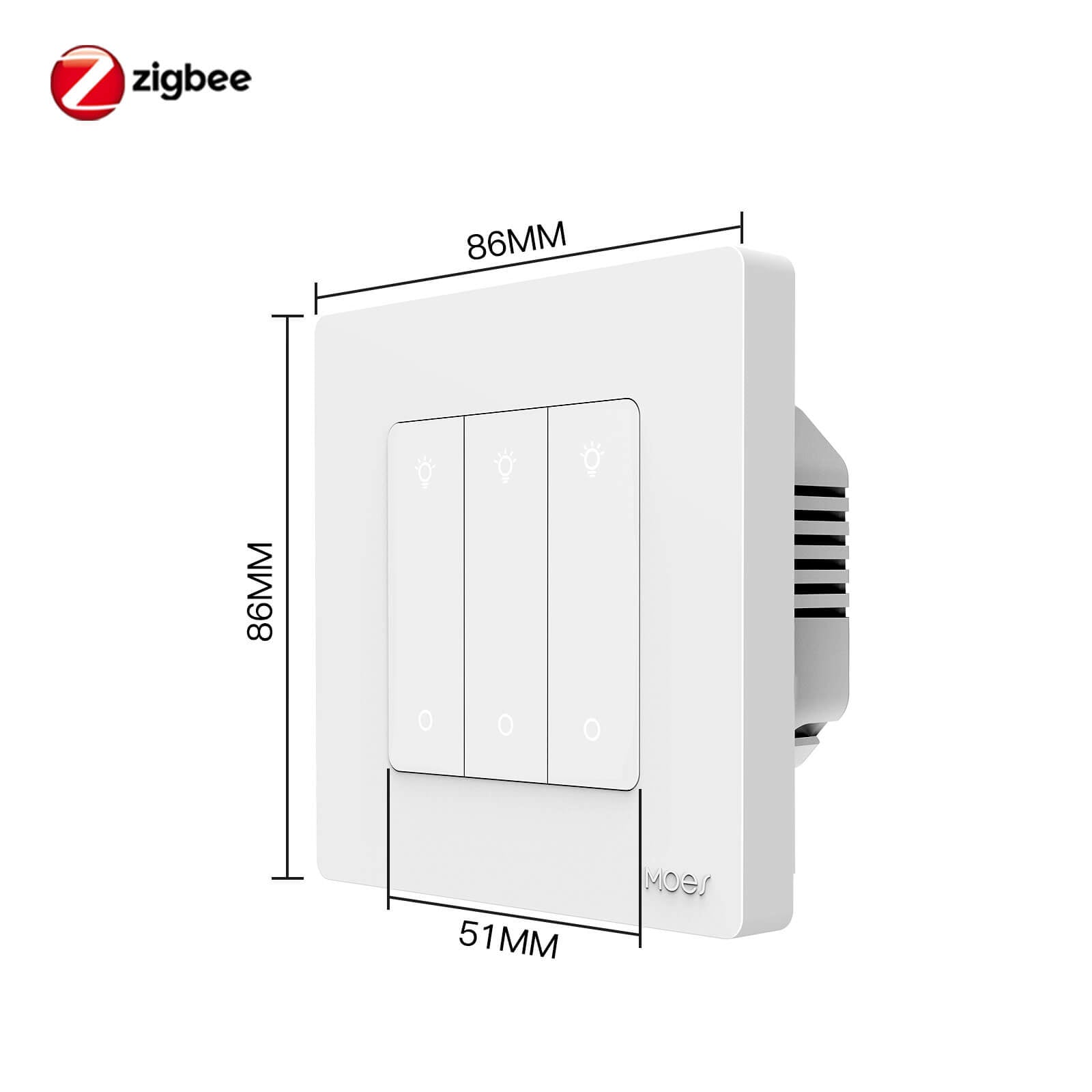 MOES Star Ring ZigBee Smart Dimmer Switch for Light Dimming Work with Alexa Google Home Dimmable 1-3Gang、mySite、fannypackpong