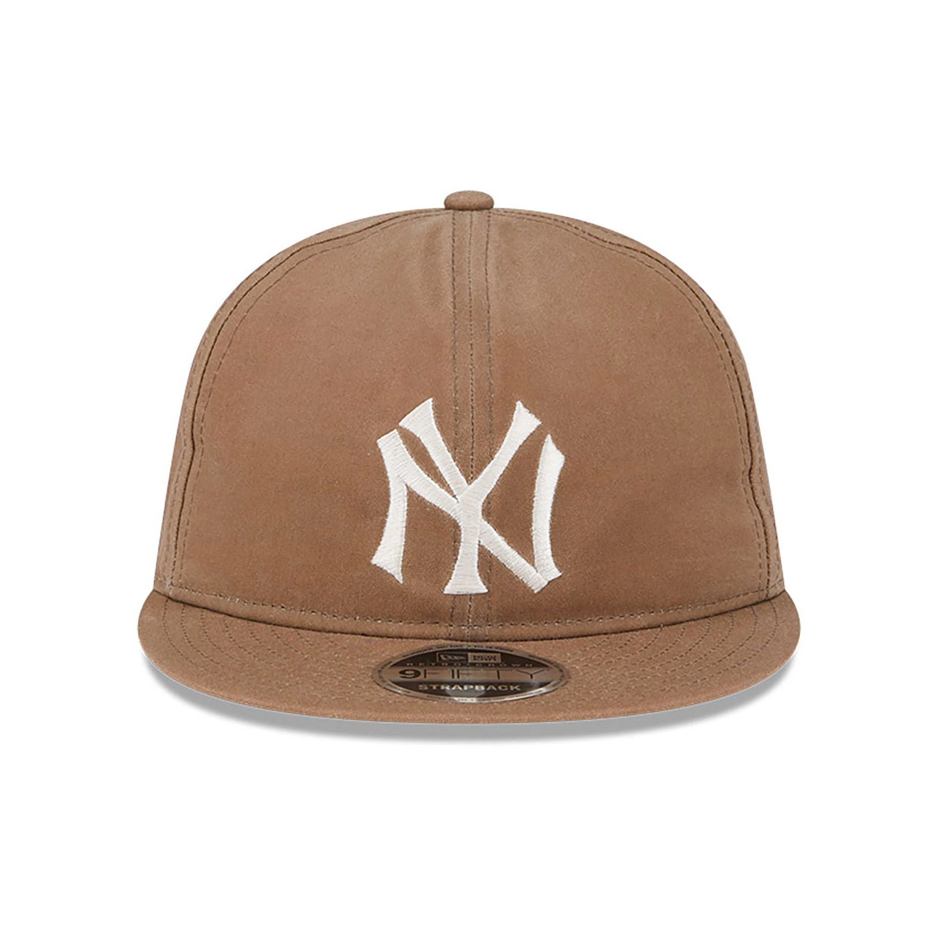 New York Yankees Waxed Canvas Beige Retro Crown 9FIFTY Strapback Cap、mySite、vikingsvslions