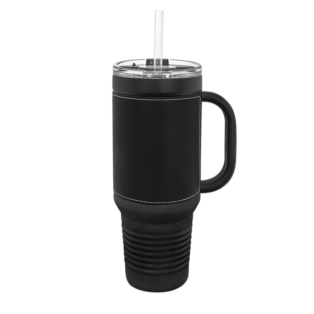 Polar Camel 40 oz. Laserable Leatherette Travel Mug、mySite、noshort