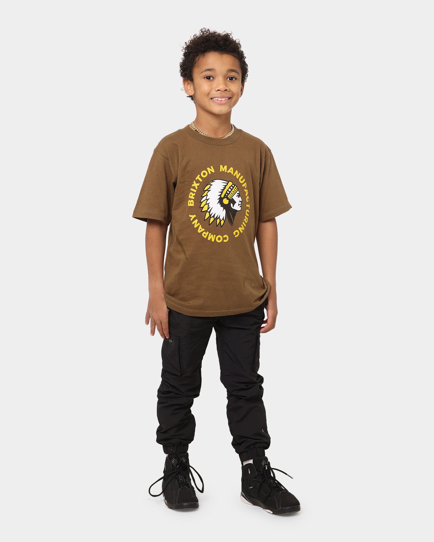 Brixton Kid's Rival Stamp Short Sleeve T-Shirt Coffee、mySite、zt4zffjzw