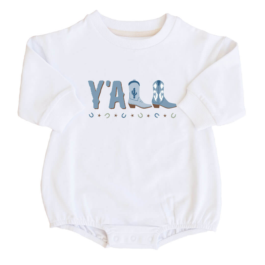  Y'all Graphic Sweatshirt Bubble Romper | White、mySite、layawaytickets