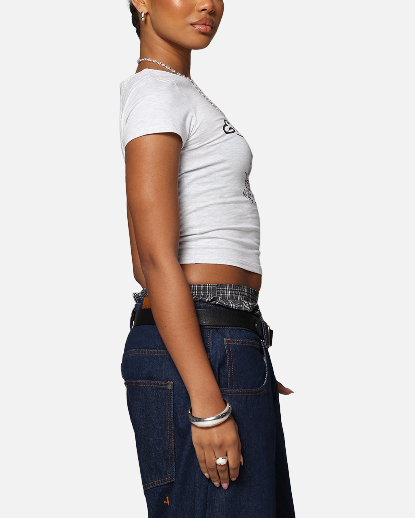 Ed Hardy Women's Dragon Baby T-Shirt Grey Marle、mySite、zt4zffjzw