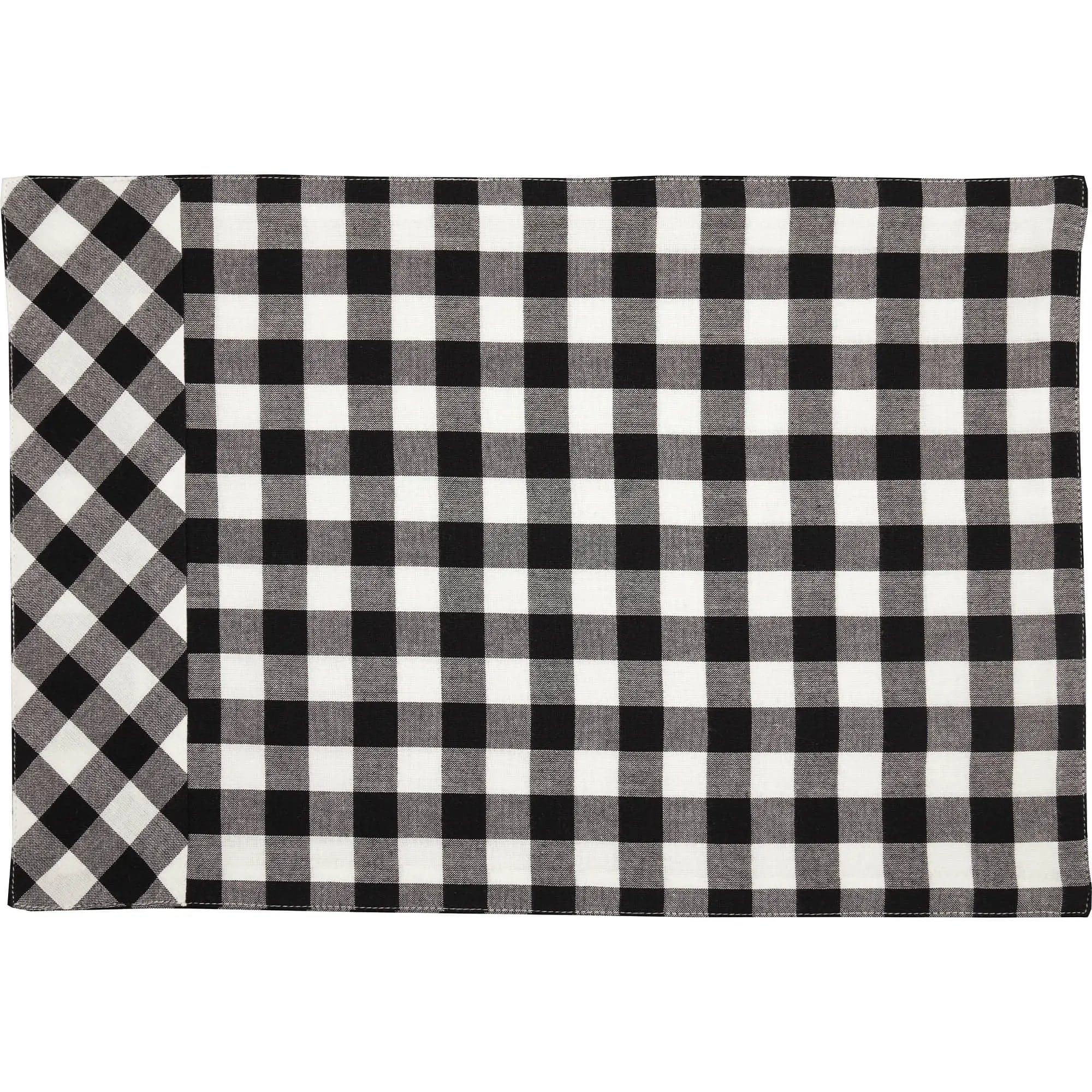 Vintage Check Black and White Table Runners and Placemats、mySite、g9winljtr