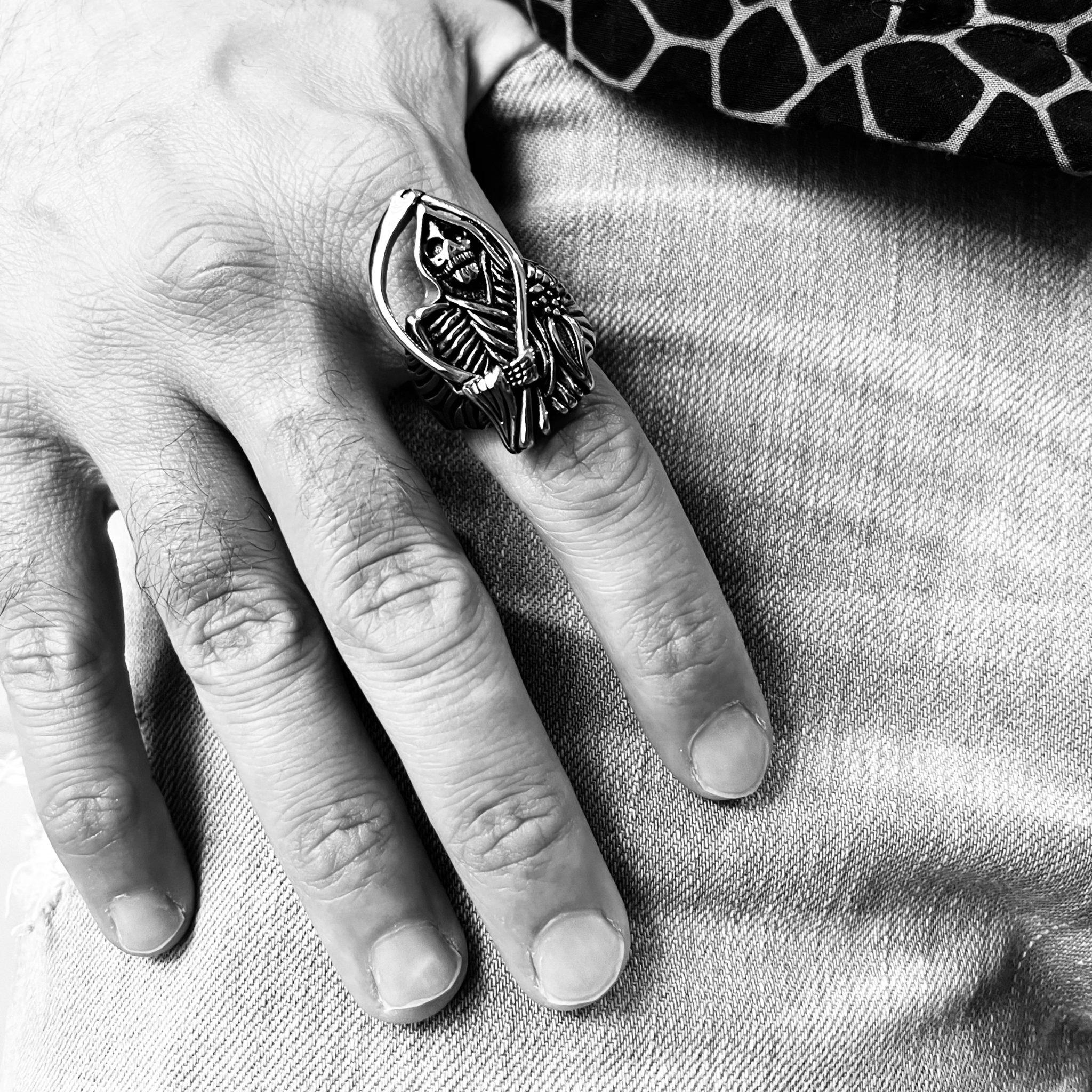 Stainless Steel Grim Reaper Ring / SCR4068、mySite、dreamappss