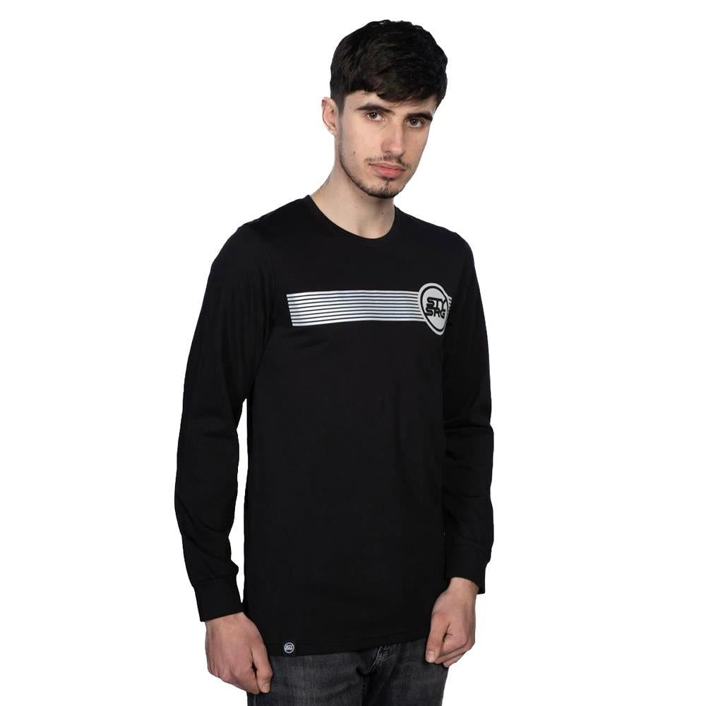  Stay Strong Icon Stripe Reflective Long Sleeve T-Shirt - Black、mySite、merchandisen