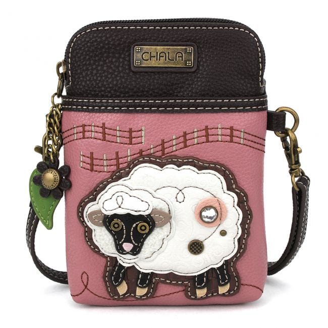 Sheep Keychain or Cellphone Crossbody, Pink Chala Vegan、mySite、g9winljtr