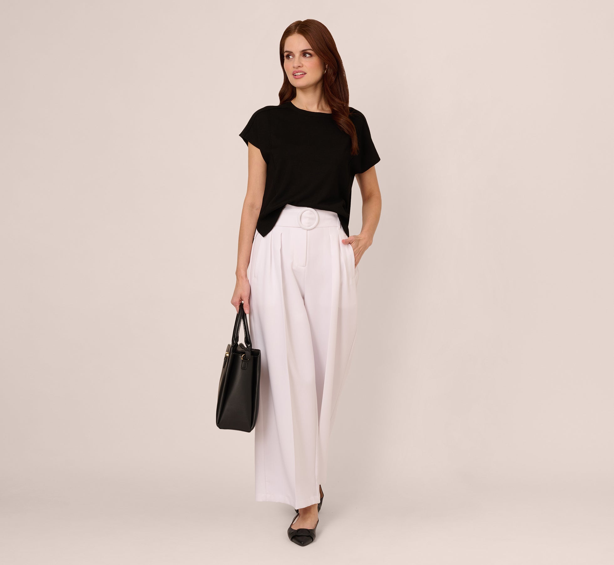 Short Sleeve Exposed Seam Pullover Sweater In Black、mySite、solidvoid