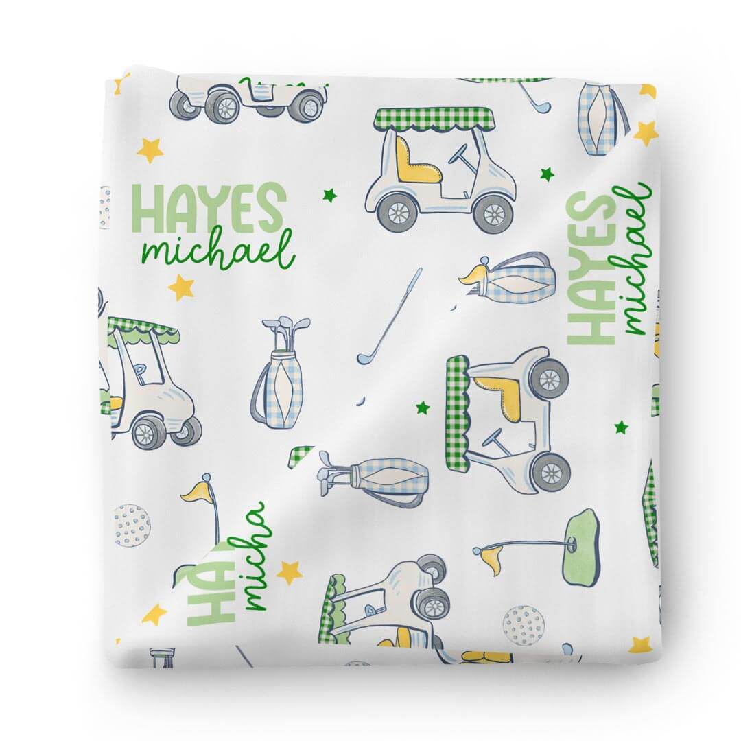  Country Club Cuties Personalized Swaddle Blanket | Blue、mySite、layawaytickets