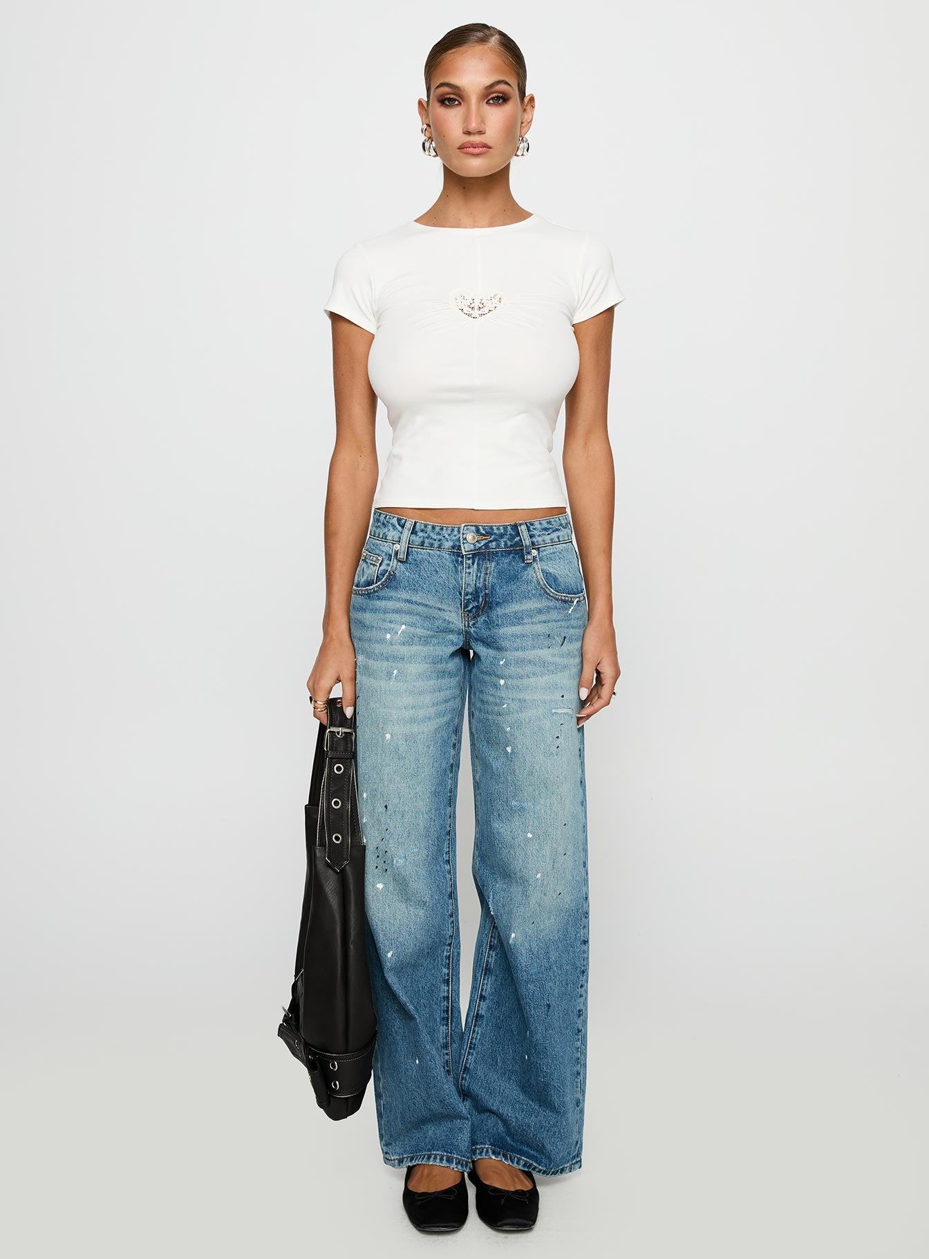 We Could Go Lace Detail Top White、mySite、solidvoid