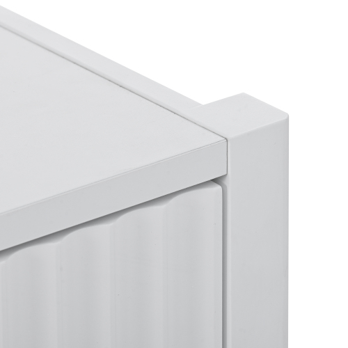 U_Style 63.1''Modern 4-Vertical Wavy Slatted Doors Sideboard,Storage Cabinet With Elegant Design, Solid Wood Legs with Painted,Metal Handles,for Dining Room,Living Room, Kitchen, or Entryway(Black)、、casual