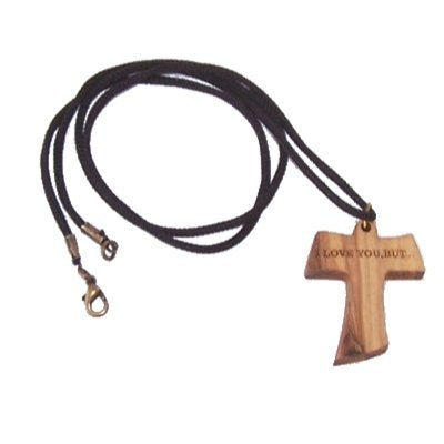  I Love you But Tau Cross - olive wood necklace, necklace is 60cm long - 23.5 inches )、mySite、elrpsem3k