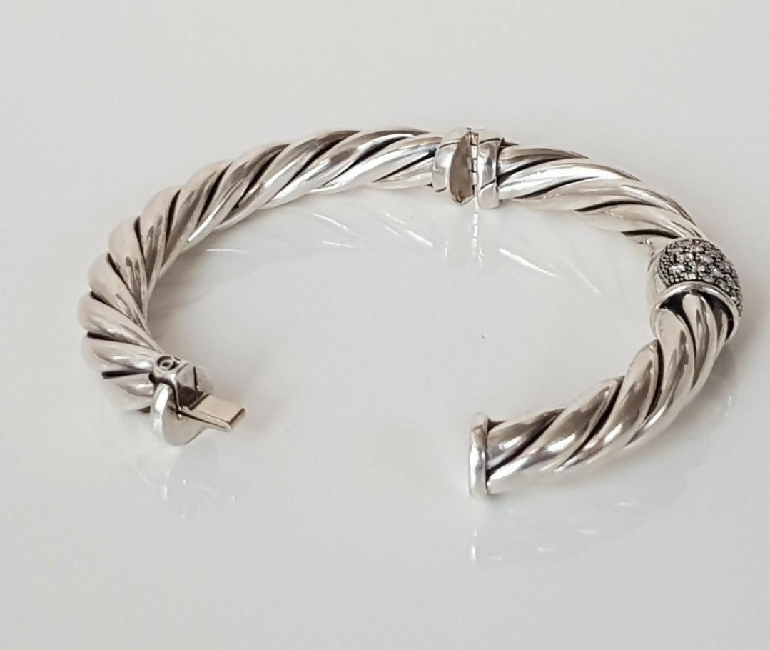 David Yurman Metro Station Bracelet 10mm with Diamonds、mySite、hinf8tx79