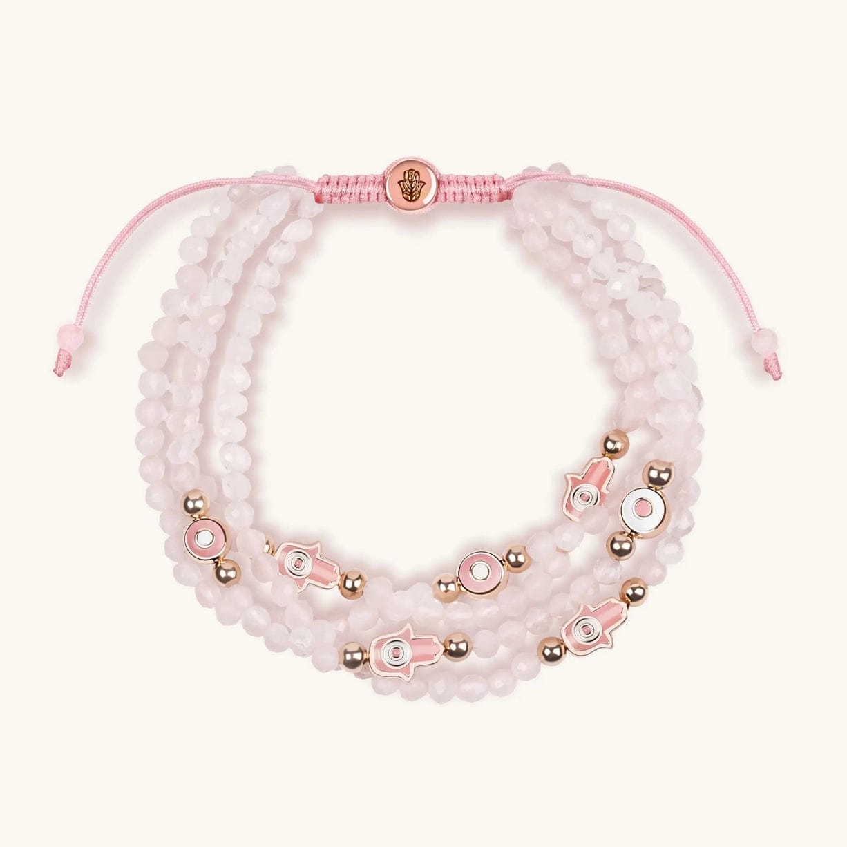 Gentle Soul Rose Quartz Hamsa and Evil Eye Bracelet、mySite、topwebapps