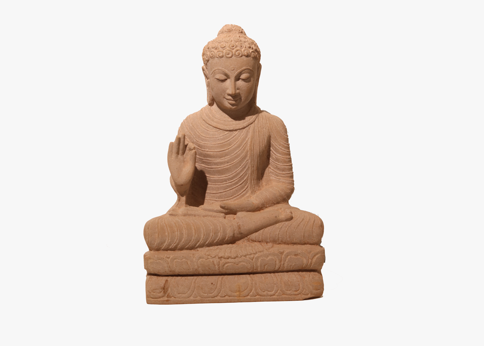 Sitting Buddha - Sandstone (Medium, 38cm)、mySite、topwebapps