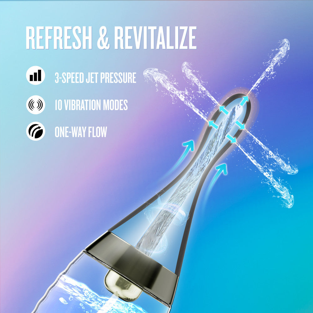 Anal Adventures by Blush® | Aqua Jet 11.25 Inch Vibrating Anal Douche Cleaner - Silicone Enema For Men & Women – In Black、mySite、bottomscart