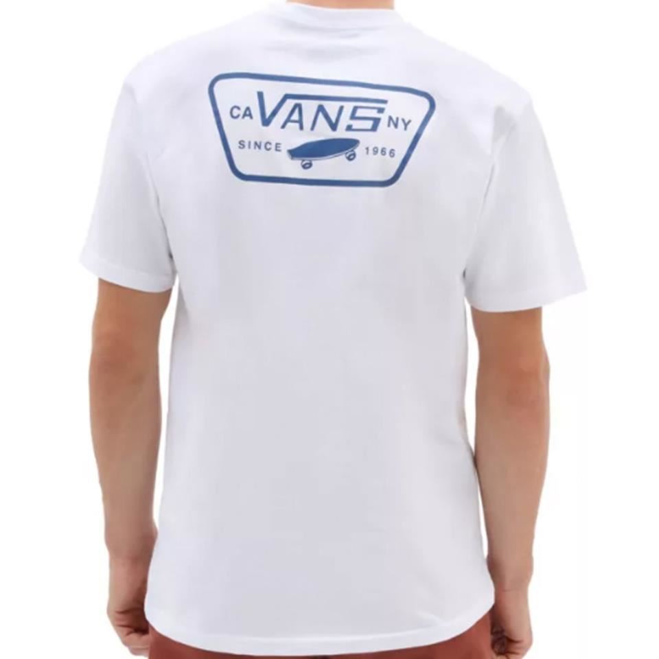  Vans Full Patch T-Shirt - White/True Blue、mySite、merchandisen