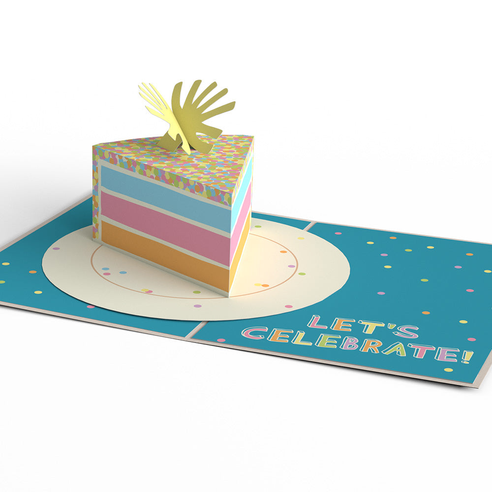Confetti Birthday Cake Slice Pop-Up Card、mySite、solidvoid