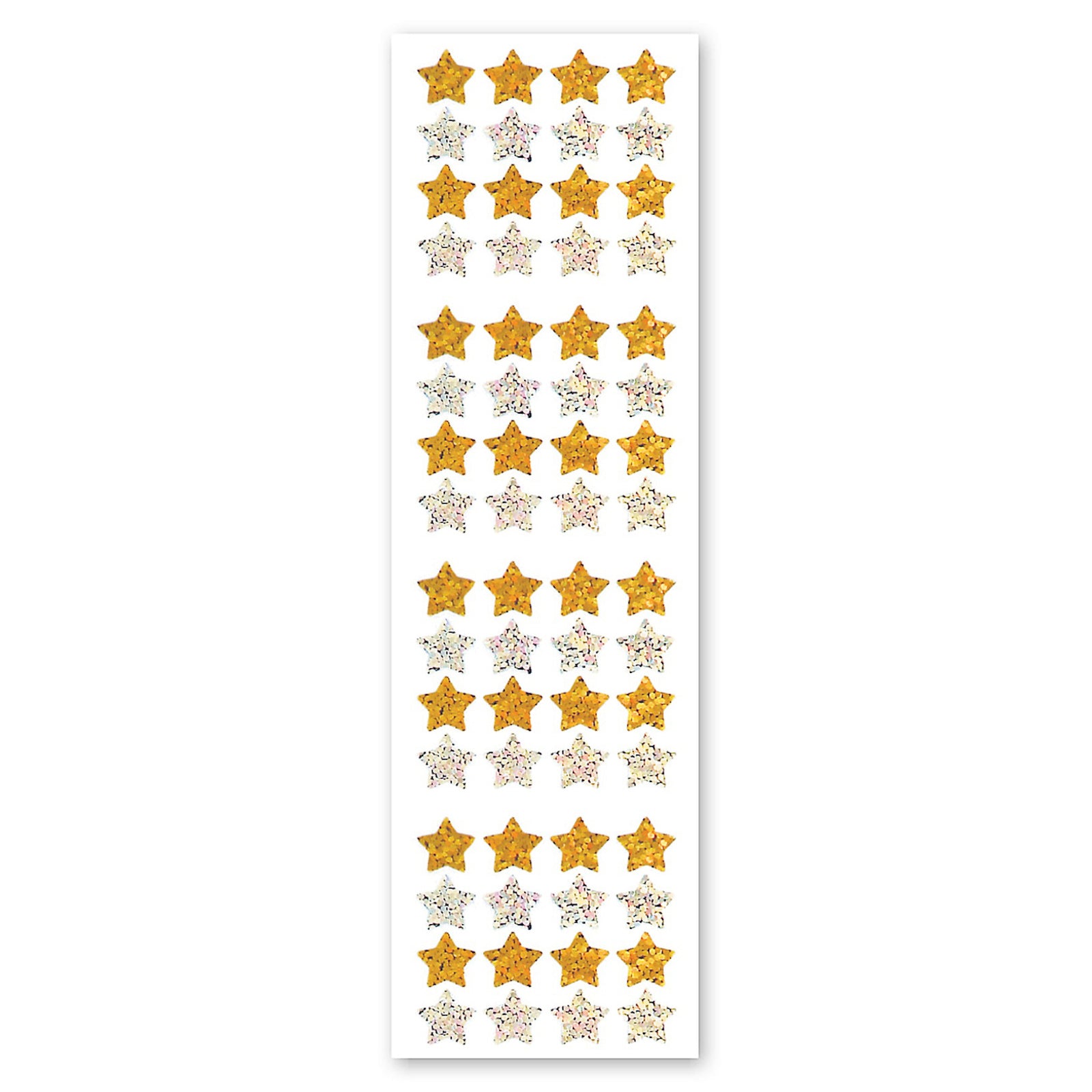  Micro Gold & Silver Stars Sparkly Prismatic Stickers - Packaged、mySite、ghnorth