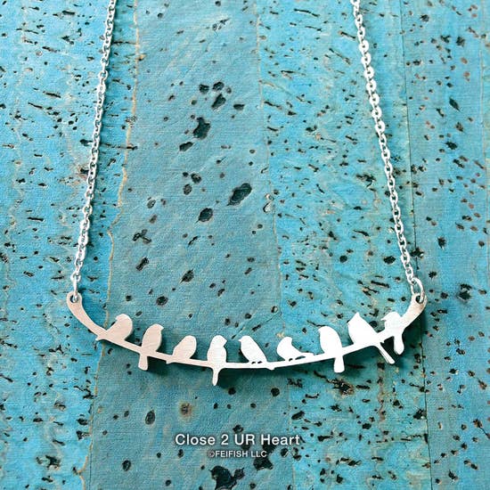 Wild Bird Necklaces Stainless Steel Bar Pendant Made in the USA、mySite、g9winljtr