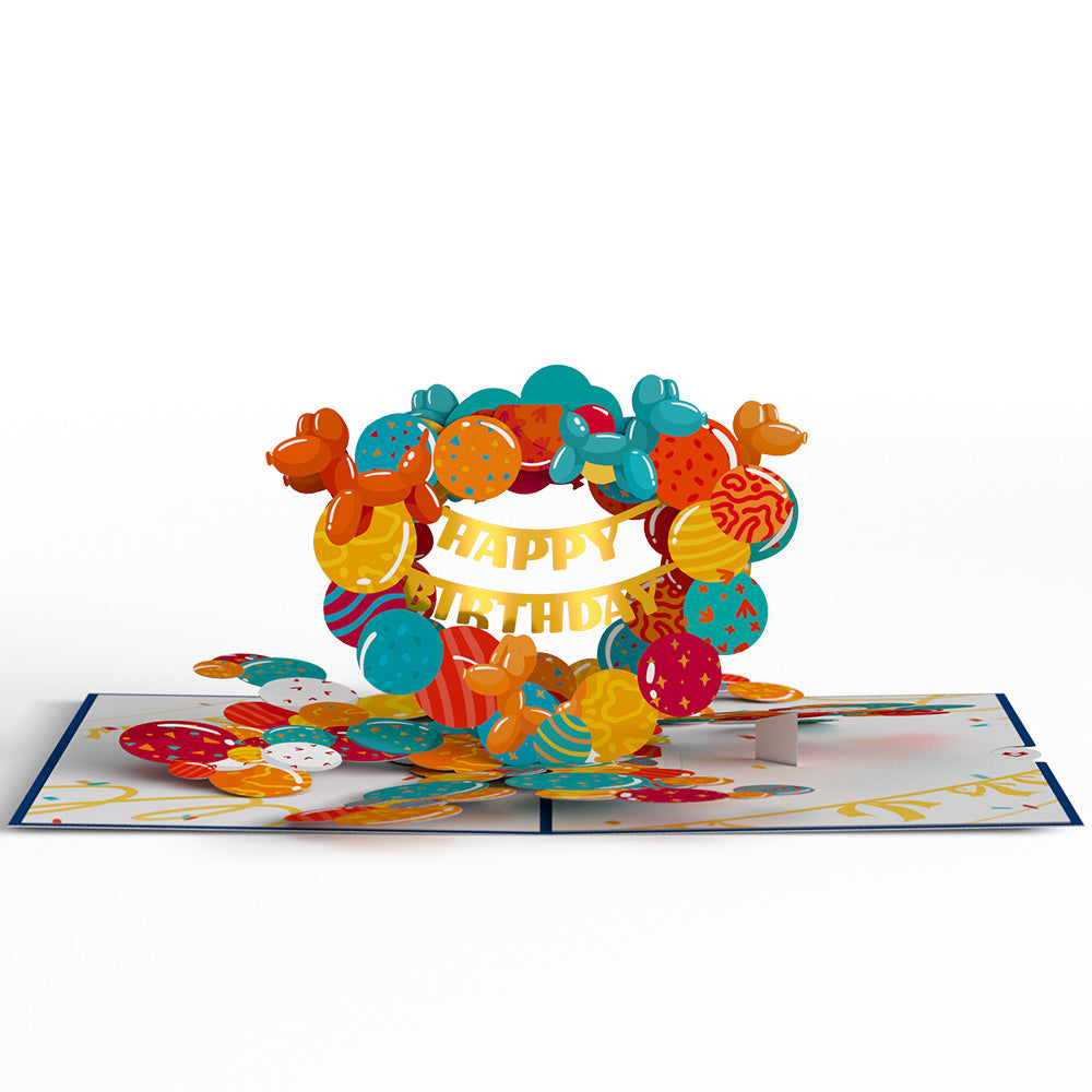 Happy Birthday Banner and Balloons Pop-Up Card、mySite、solidvoid