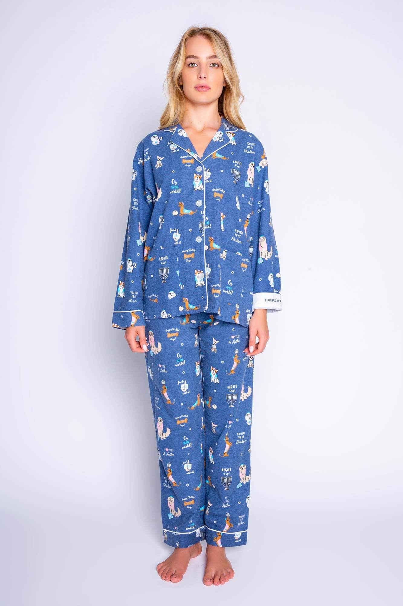 Oy to the World Hanukkah Pajamas Set by P.J. Salvage - Women、mySite、topwebapps