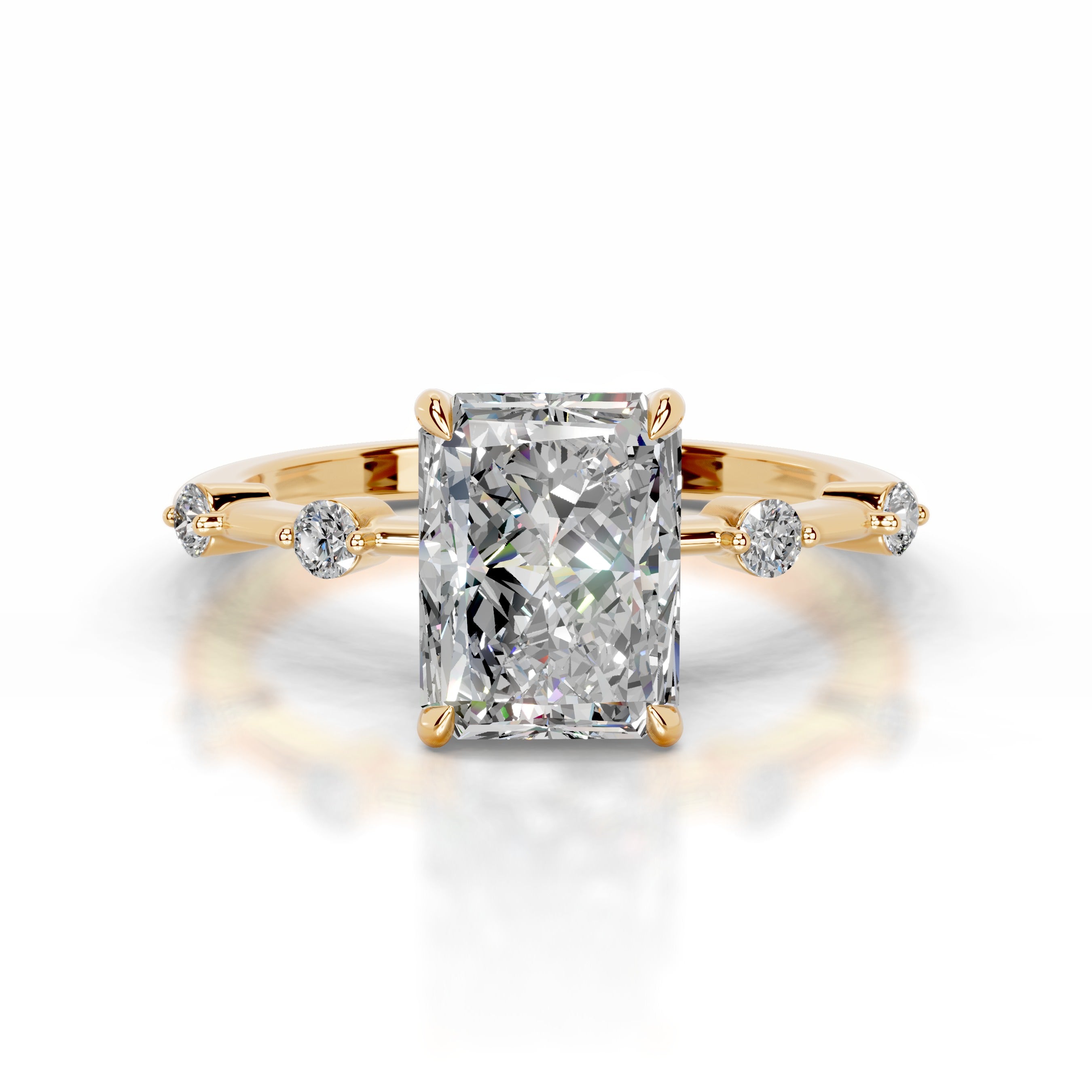 Liv Moissanite & Diamond Ring - 18K Yellow Gold、mySite、hinf8tx79