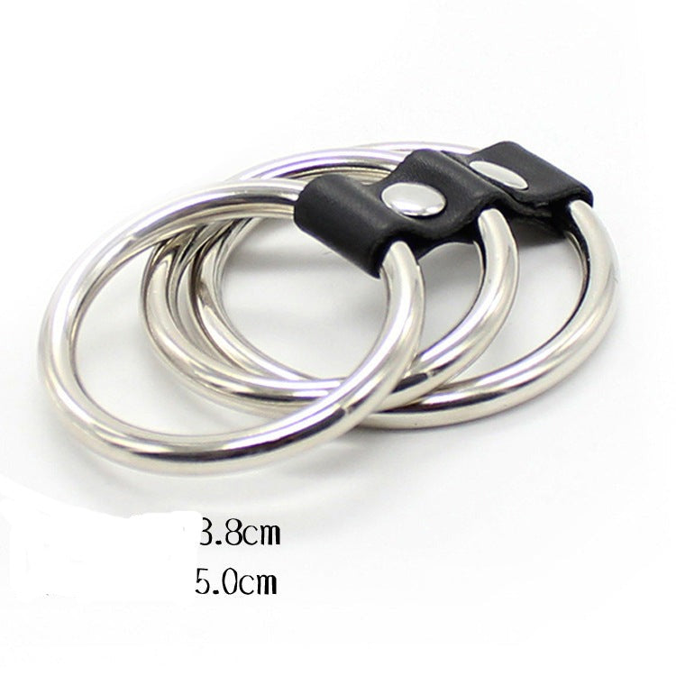 Come Closer Cock Ring | 3 Rings | Chrome | Vegan Leather、mySite、bottomscart