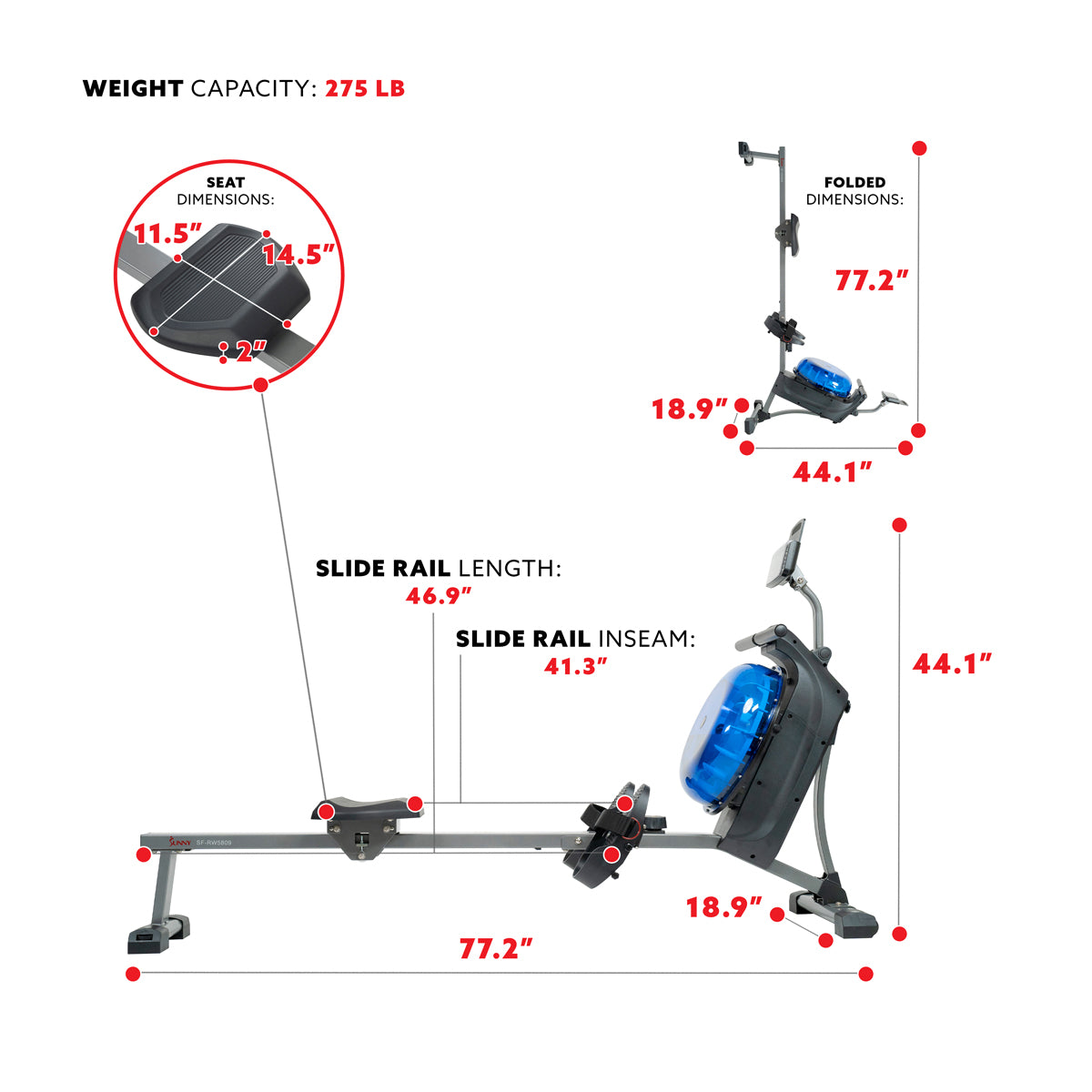  Hydro+ Dual Resistance Rower Magnetic Water Rowing Machine、mySite、ghnorth