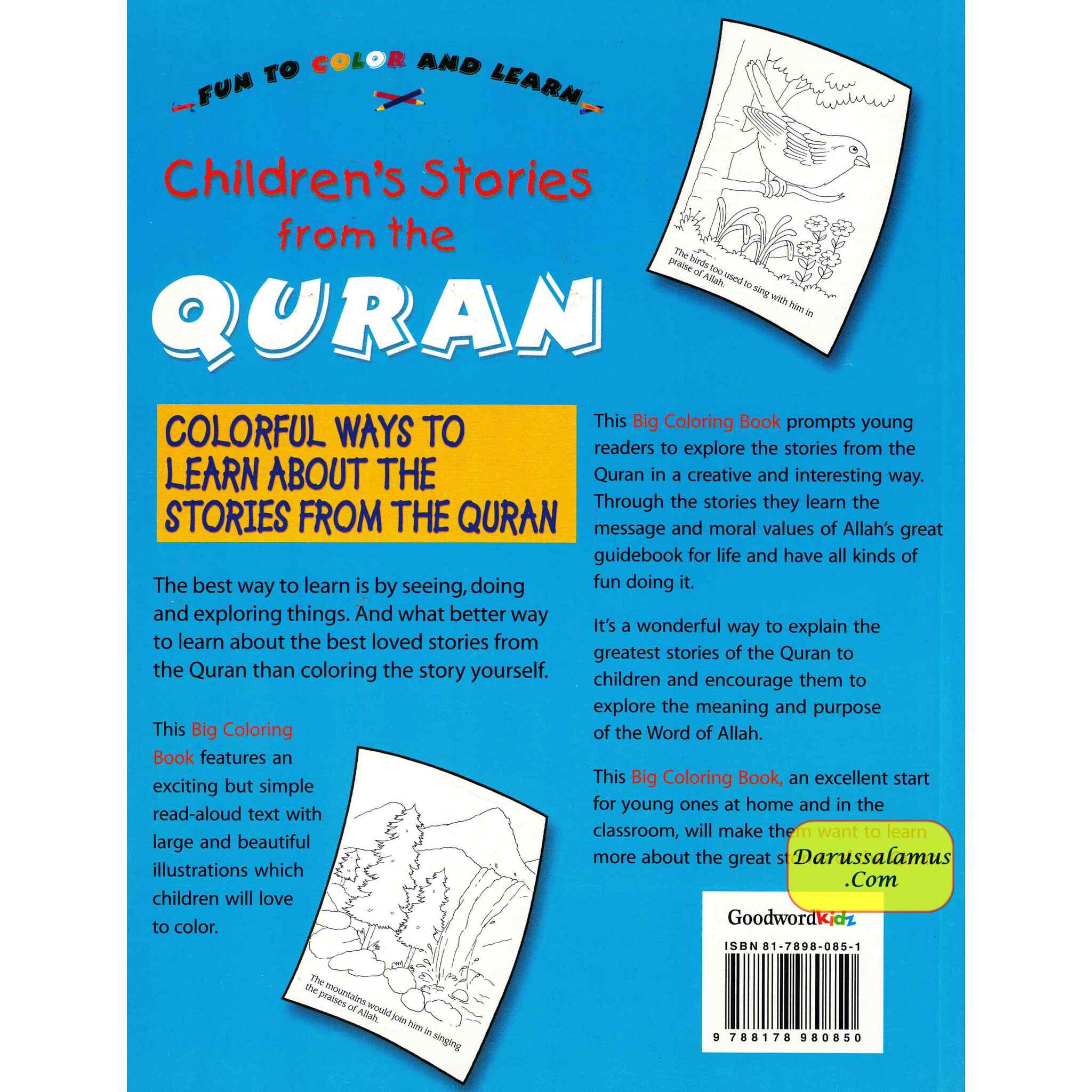 Fun To Color and Learn : Children's Stories from the Quran - Big Coloring Book 2 By Saniyasnain Khan、mySite、topwebapps