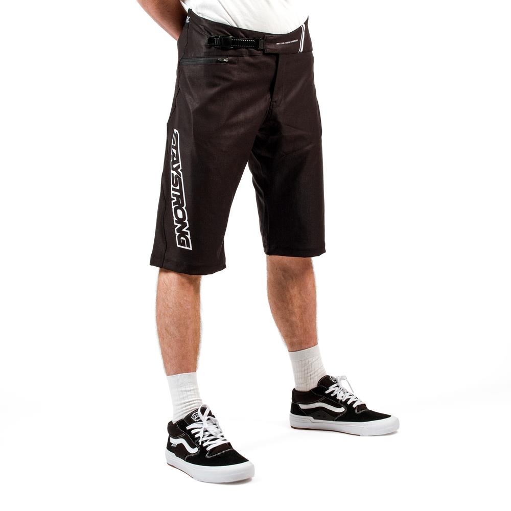  Stay Strong V3 Race Shorts - Black/White、mySite、merchandisen