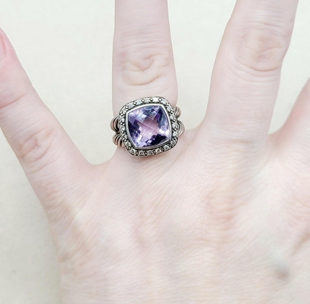 David Yurman Albion Moonlight Ice 11mm Lavender Amethyst Diamond Ring、mySite、hinf8tx79