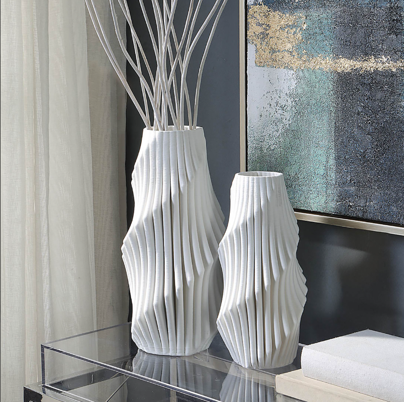  Spearman White Textured Vase、mySite、elrpsem3k