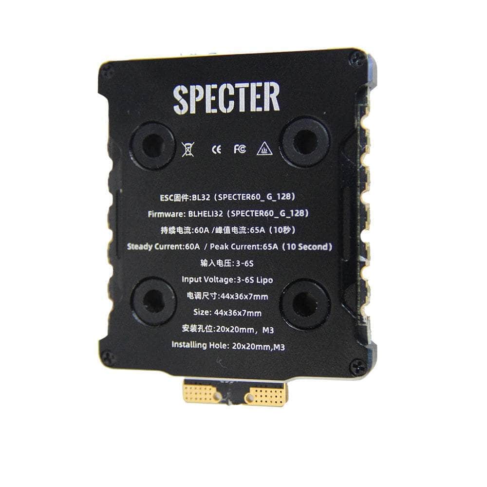  HGLRC SPECTER G071 128K 32Bit 60A 3-6S 20x20 4in1 ESC、mySite、merchandisen