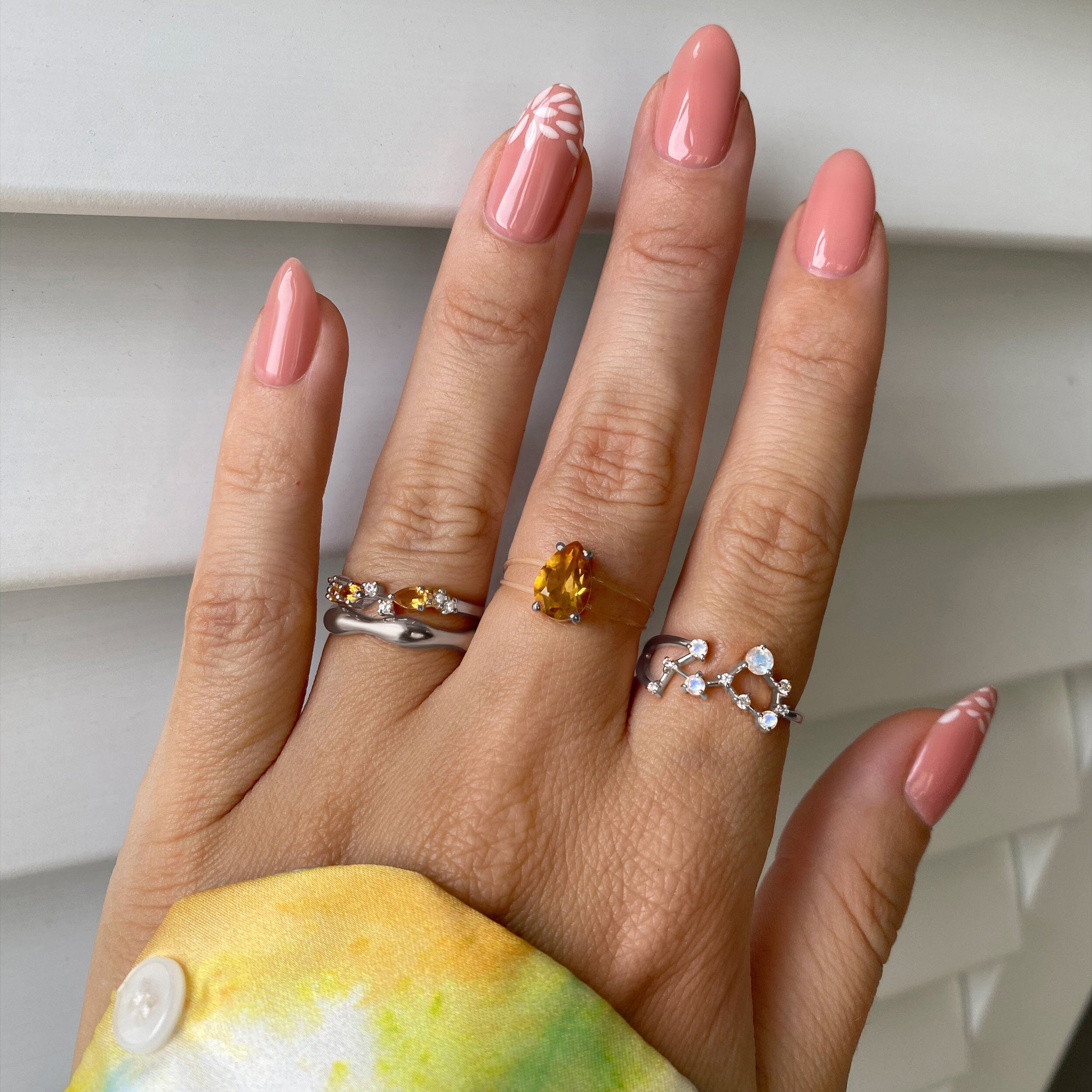 Adjustable Citrine Ring Flourish - November Birthstone、mySite、hinf8tx79