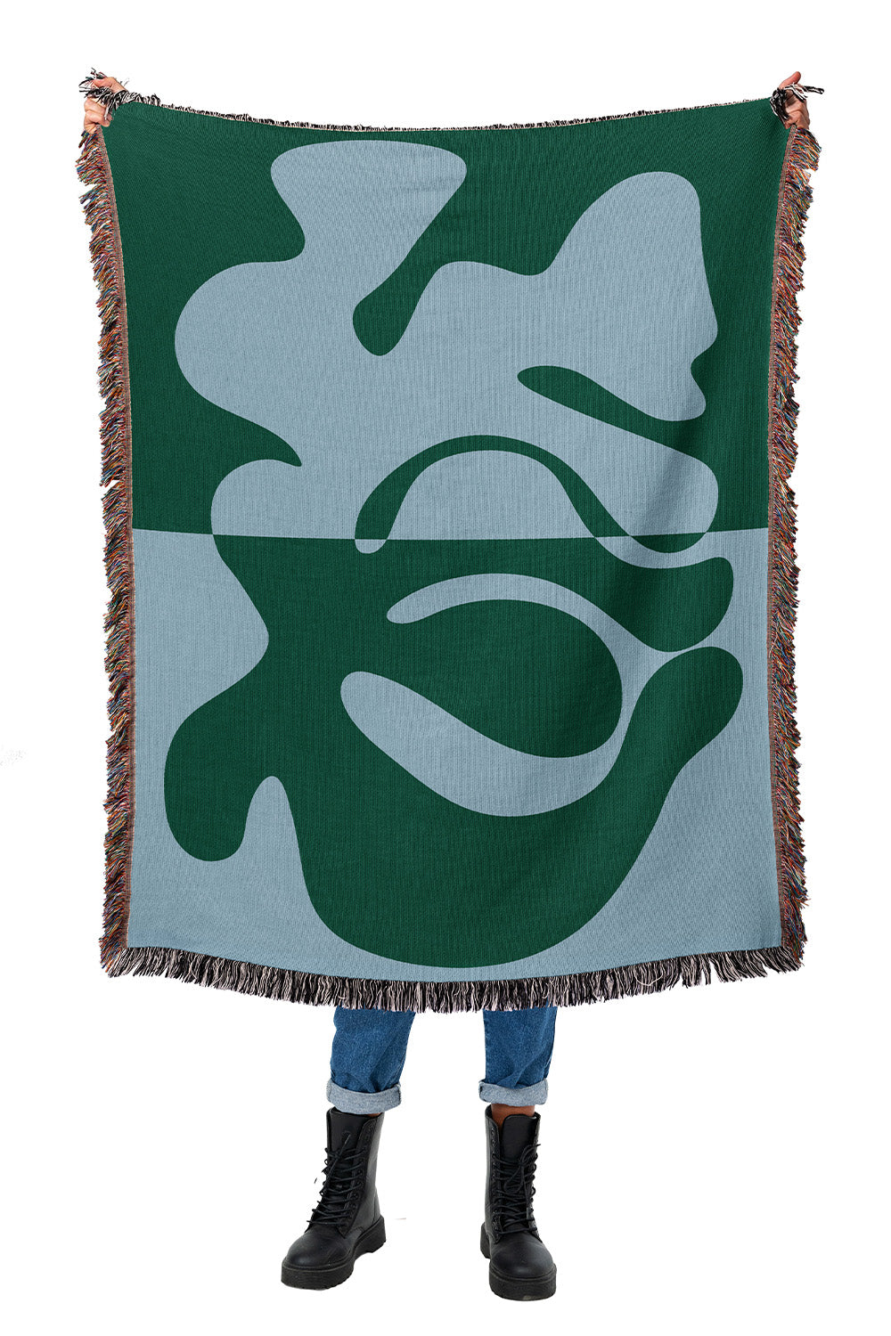 Blue and Green Organic Fusion Cotton Woven Throw Blanket、mySite、gigharbornorthrealestate
