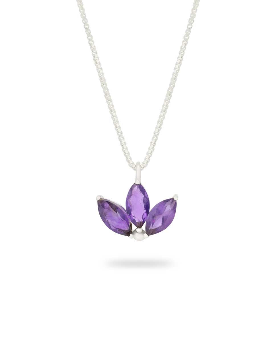 Dainty Lotus Birthstone Sterling Silver Necklace、mySite、topwebapps