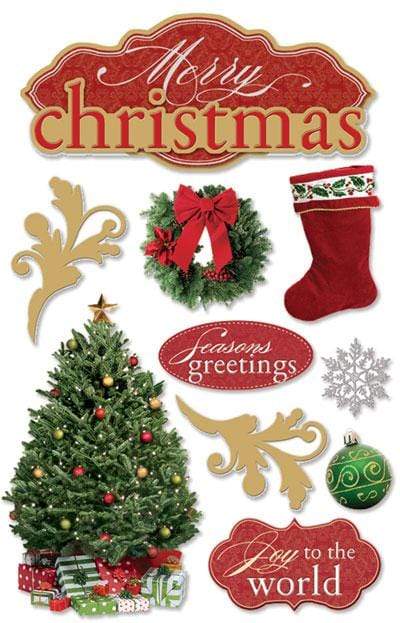  Scrapbook Stickers - 3D Merry Christmas、mySite、ghnorth