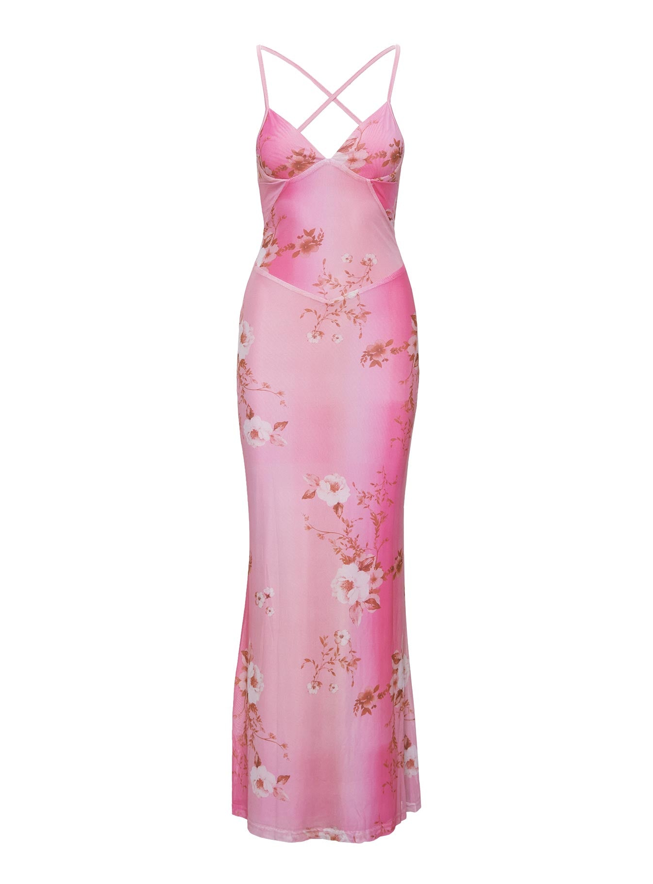 Beverlie Halter Maxi Dress Pink Floral、mySite、solidvoid