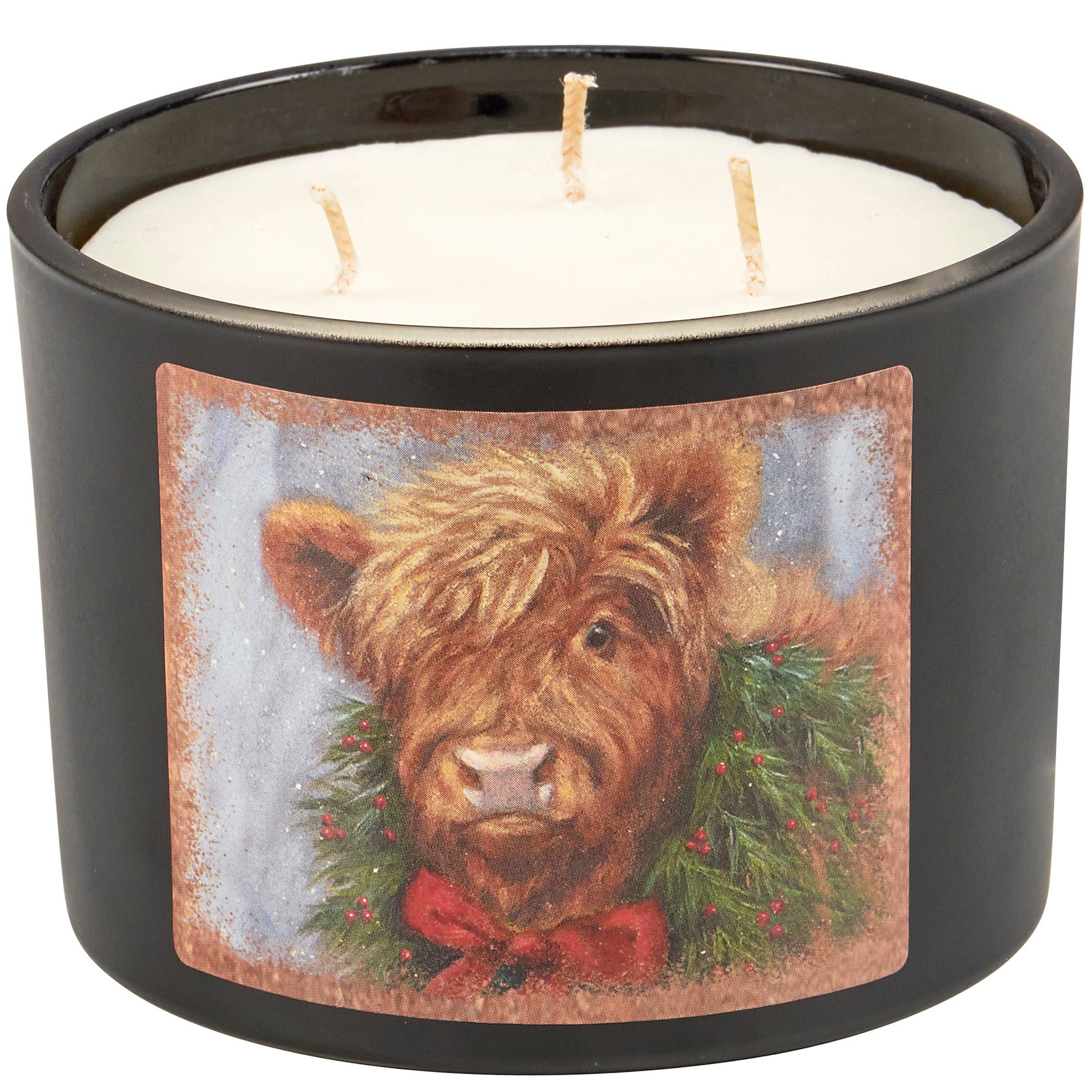 Christmas Highland Cow Cinnamon Candle Primitives by Kathy、mySite、g9winljtr