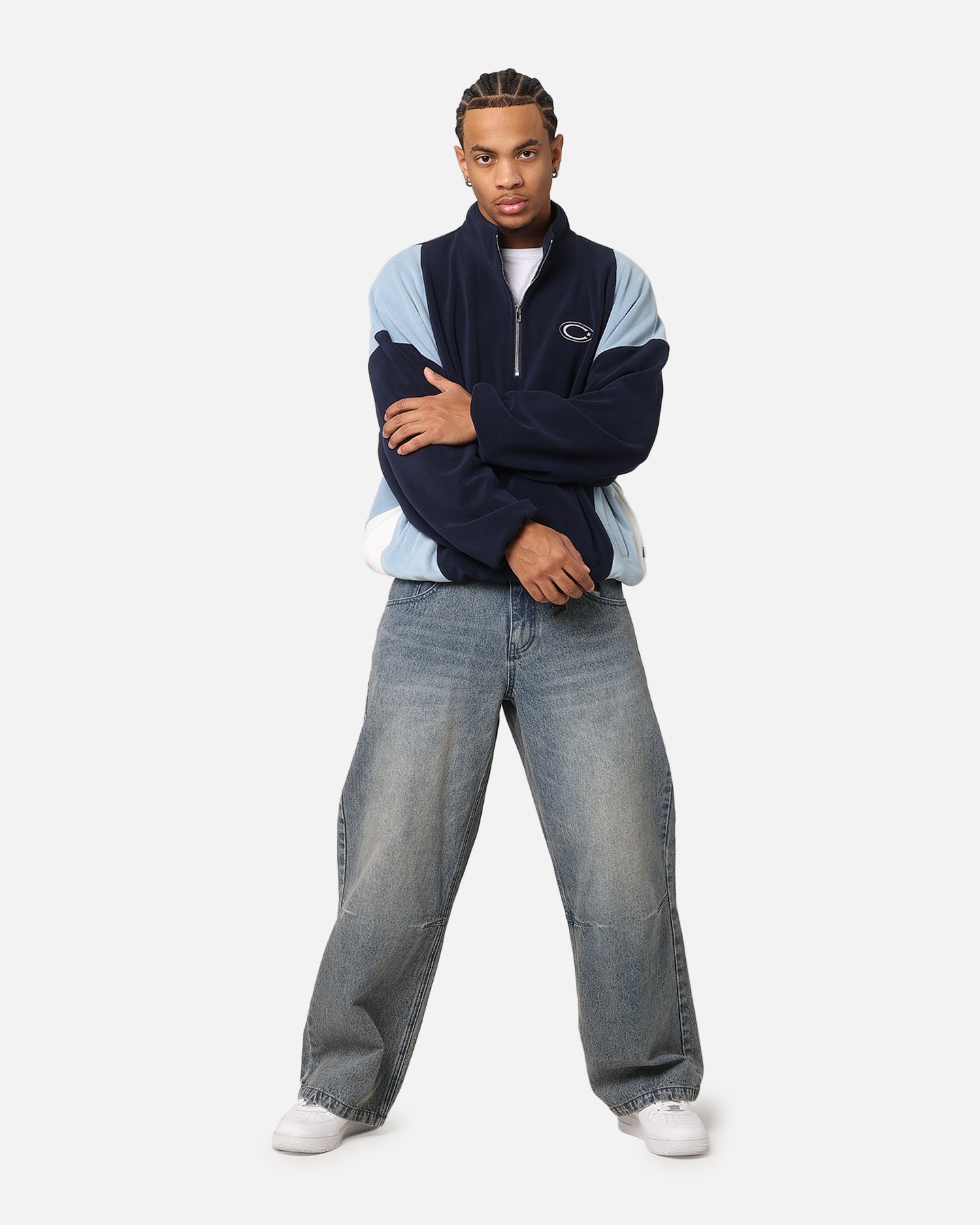 Carre C-Star Polarfleece Quarter Zip Crewneck Light Blue/Mul、mySite、zt4zffjzw