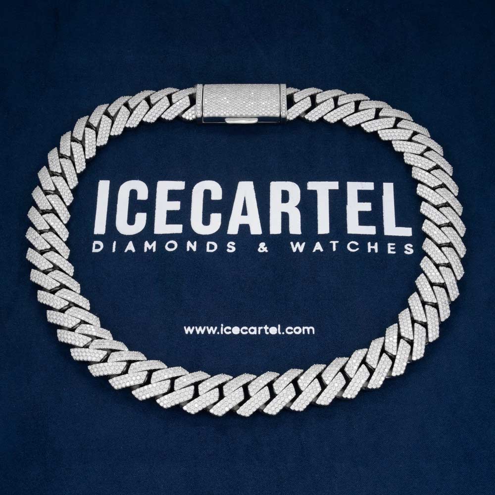 3 Row 20MM Prong Moissanite Cuban Link Chain 14K Gold、mySite、hinf8tx79