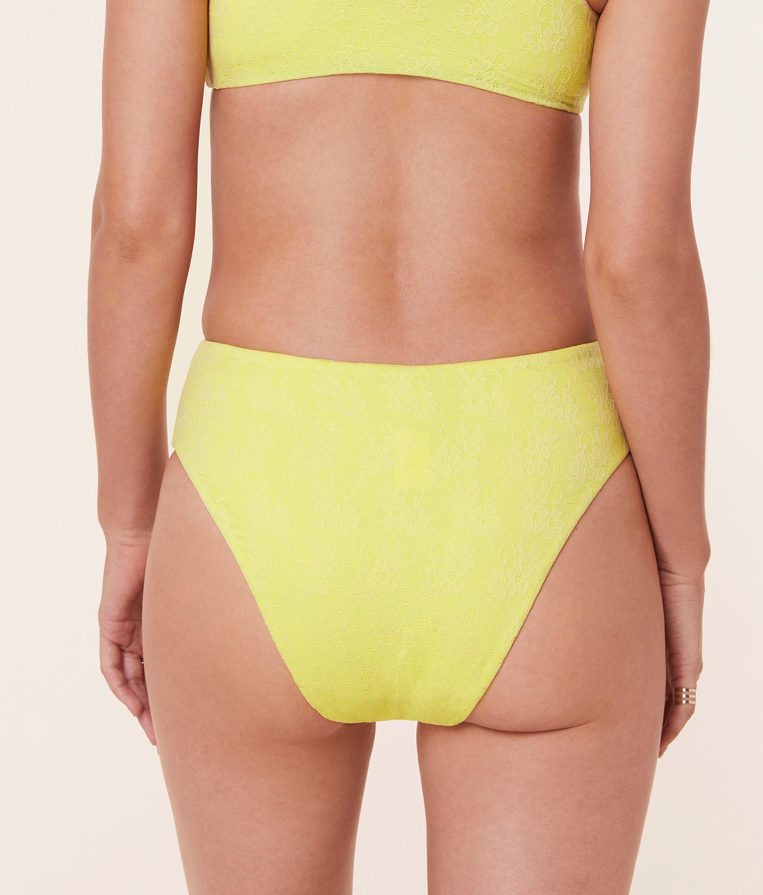  The 90s High Waist Bikini Bottom - Floral Lace - Limeade、mySite、ashleygrahame