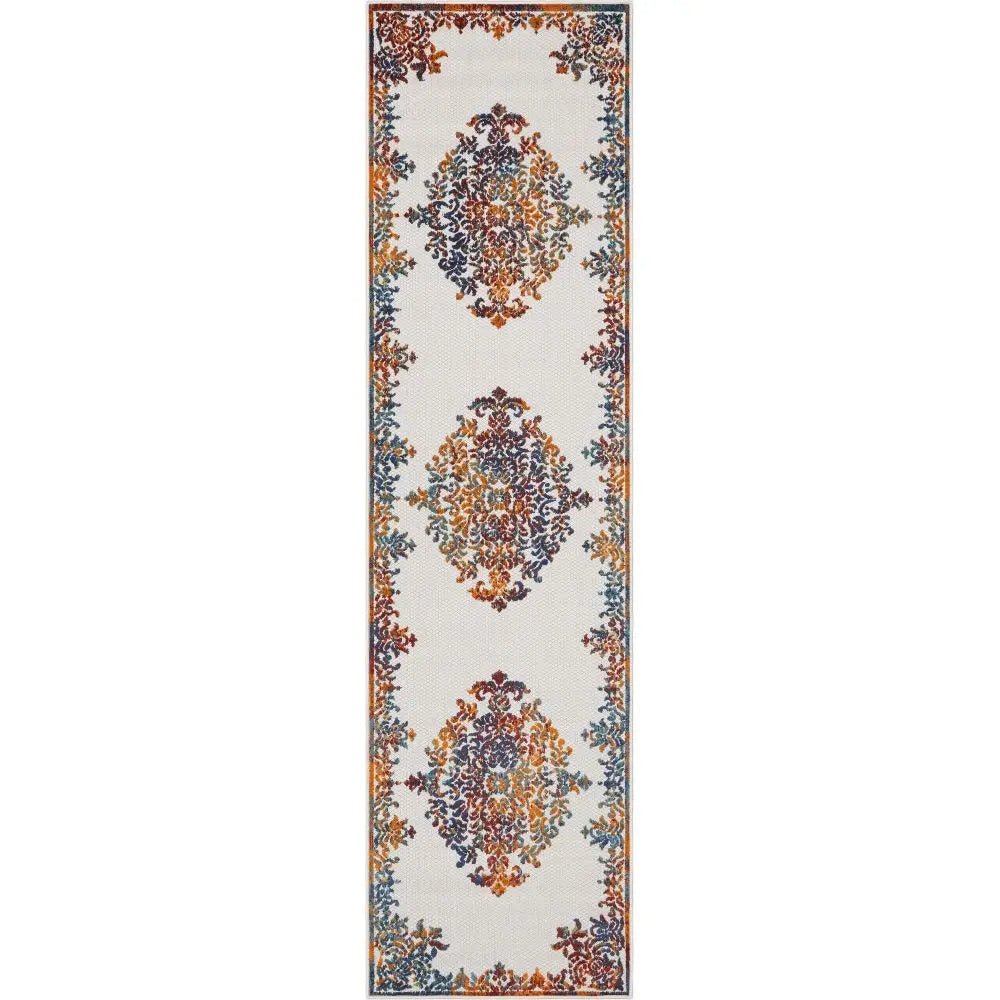 Arid Modern Medallion Persian Indoor/Outdoor Ivory High-Low Rug、mySite、gigharbornorthrealestate