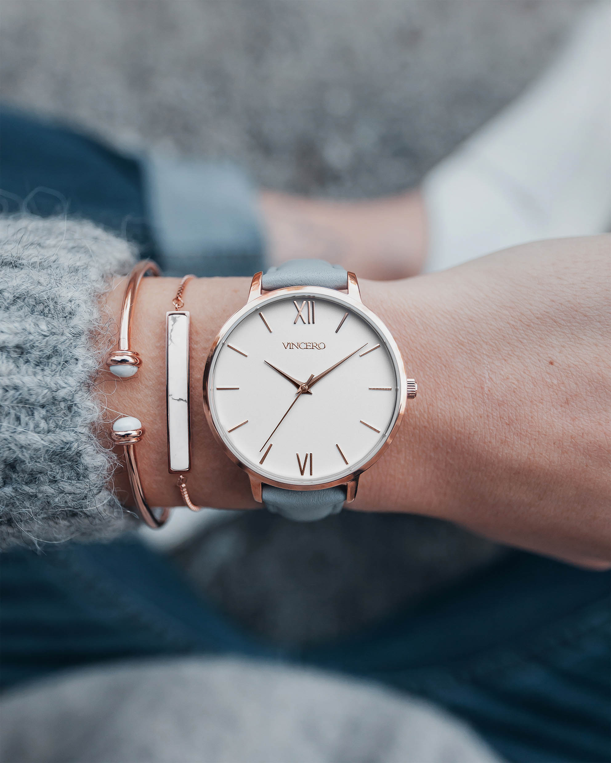  Marble Bar Bracelet - Rose + Carrara