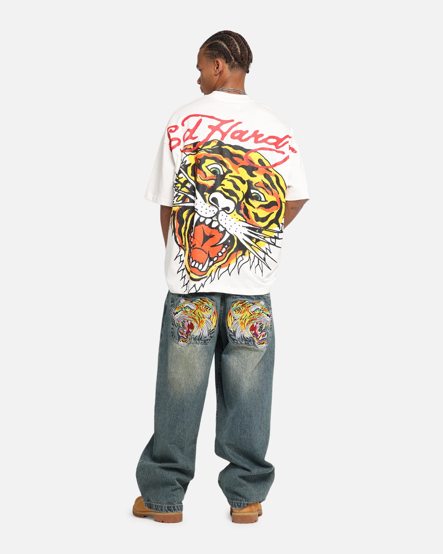 Ed Hardy Tiger Oversized Print T-Shirt Off White、mySite、zt4zffjzw