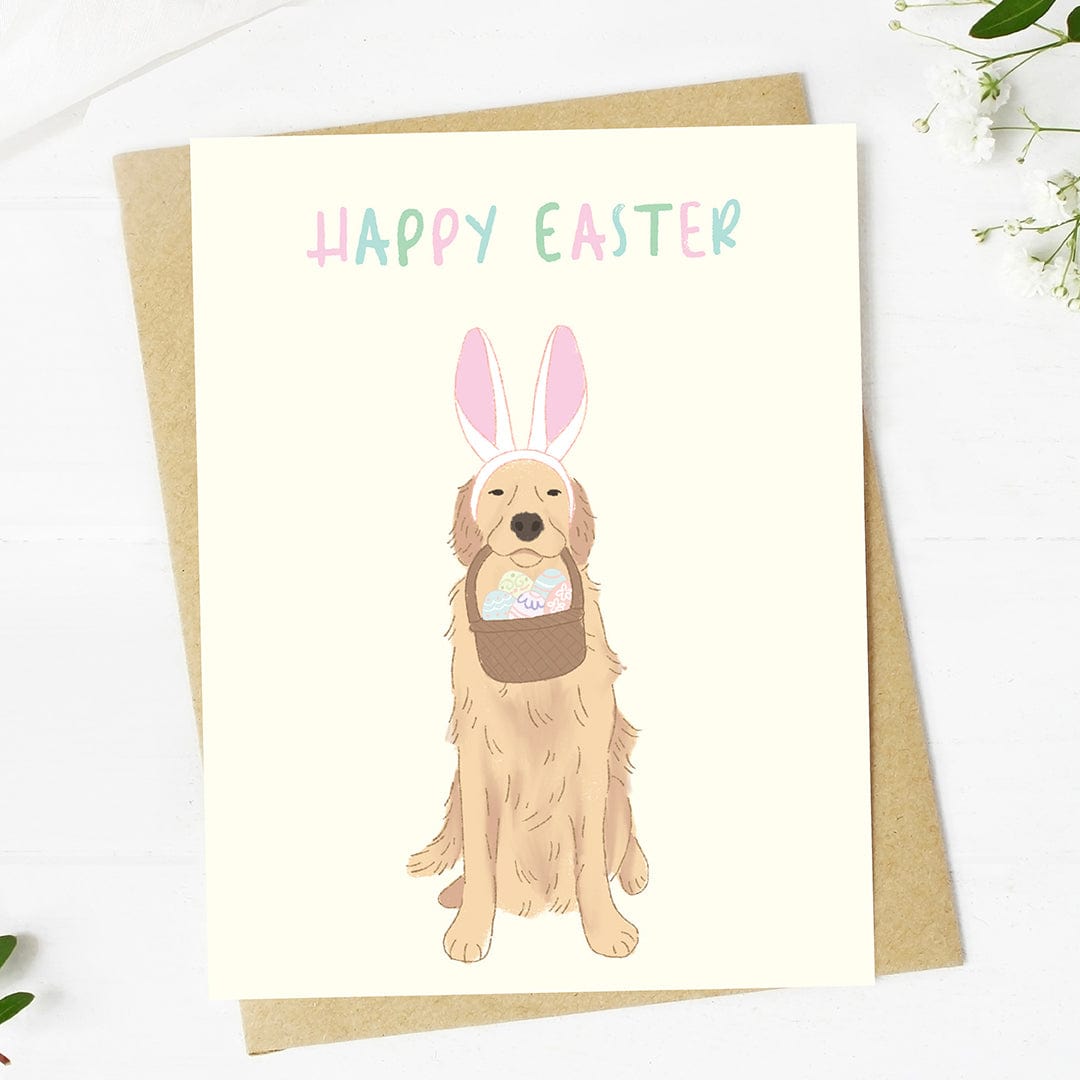  Happy Easter Dog In Bunny Ears & Basket Card、mySite、ghnorth