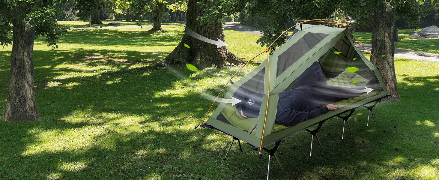 camping cot bed air flow