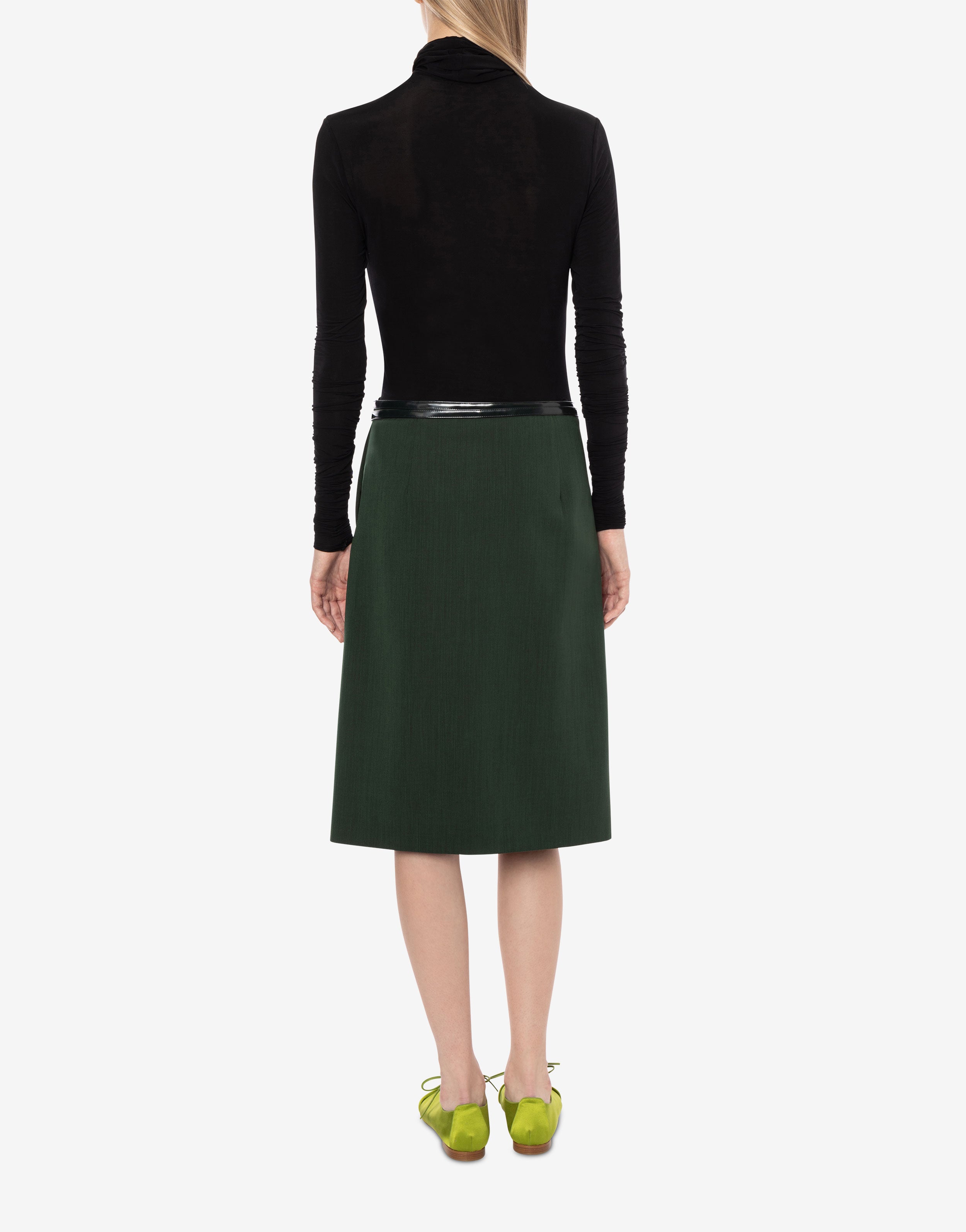 Gonna a portafoglio midi in fresco lana、mySite、aoinhome