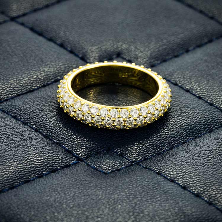 Moissanite 3-Row Band Ring 14K Gold、mySite、hinf8tx79